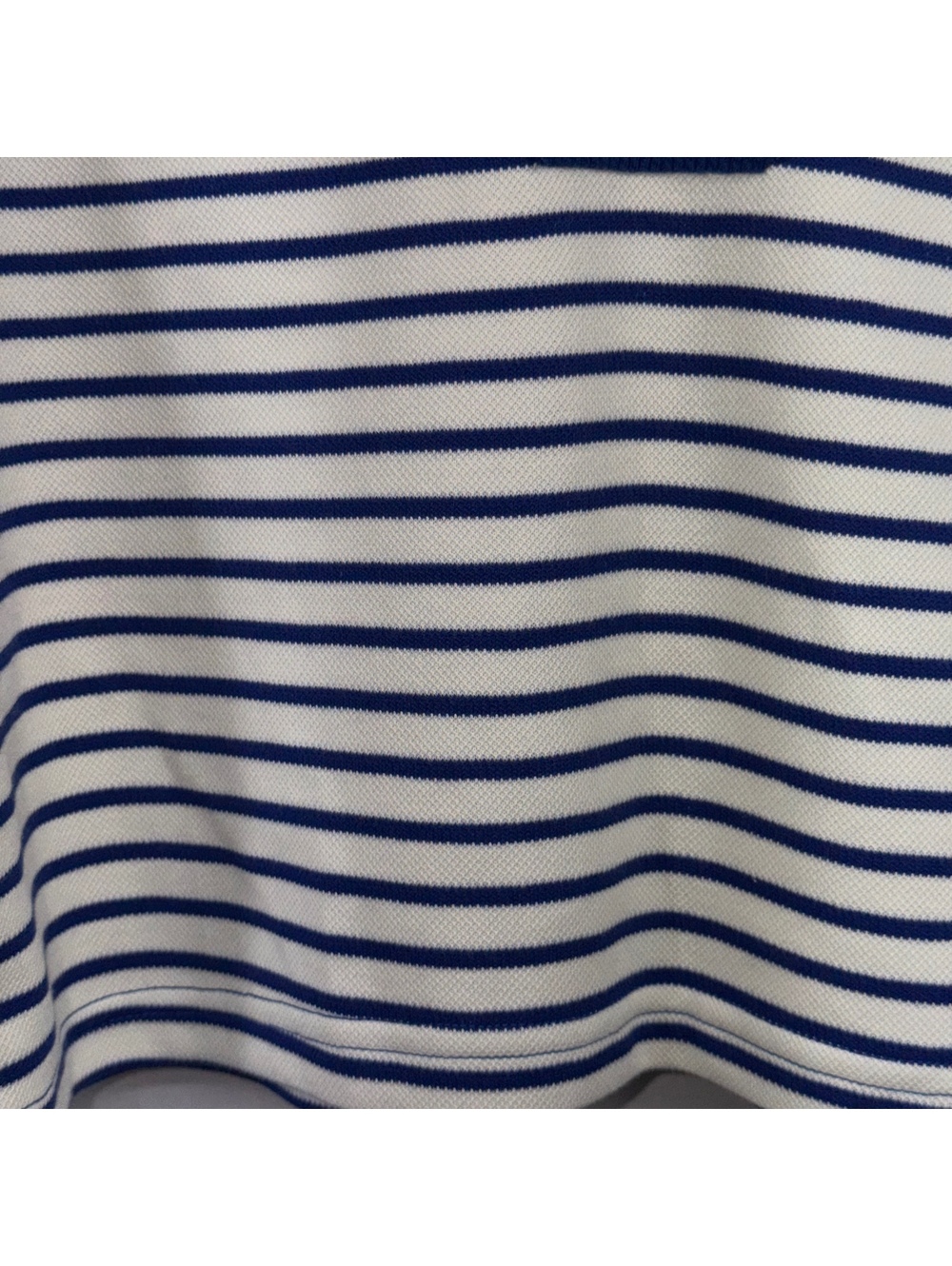ee:some Los Angeles Striped Cropped Polo Sweater Small Blue Ivory - Picture 4 of 9